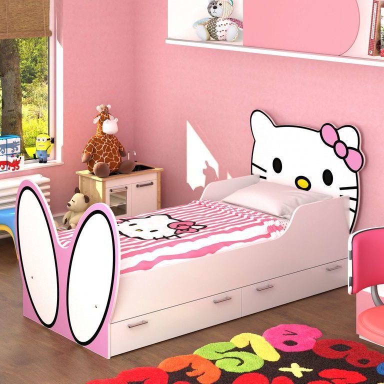 Фото Детская кровать Hello Kitty с матрасом